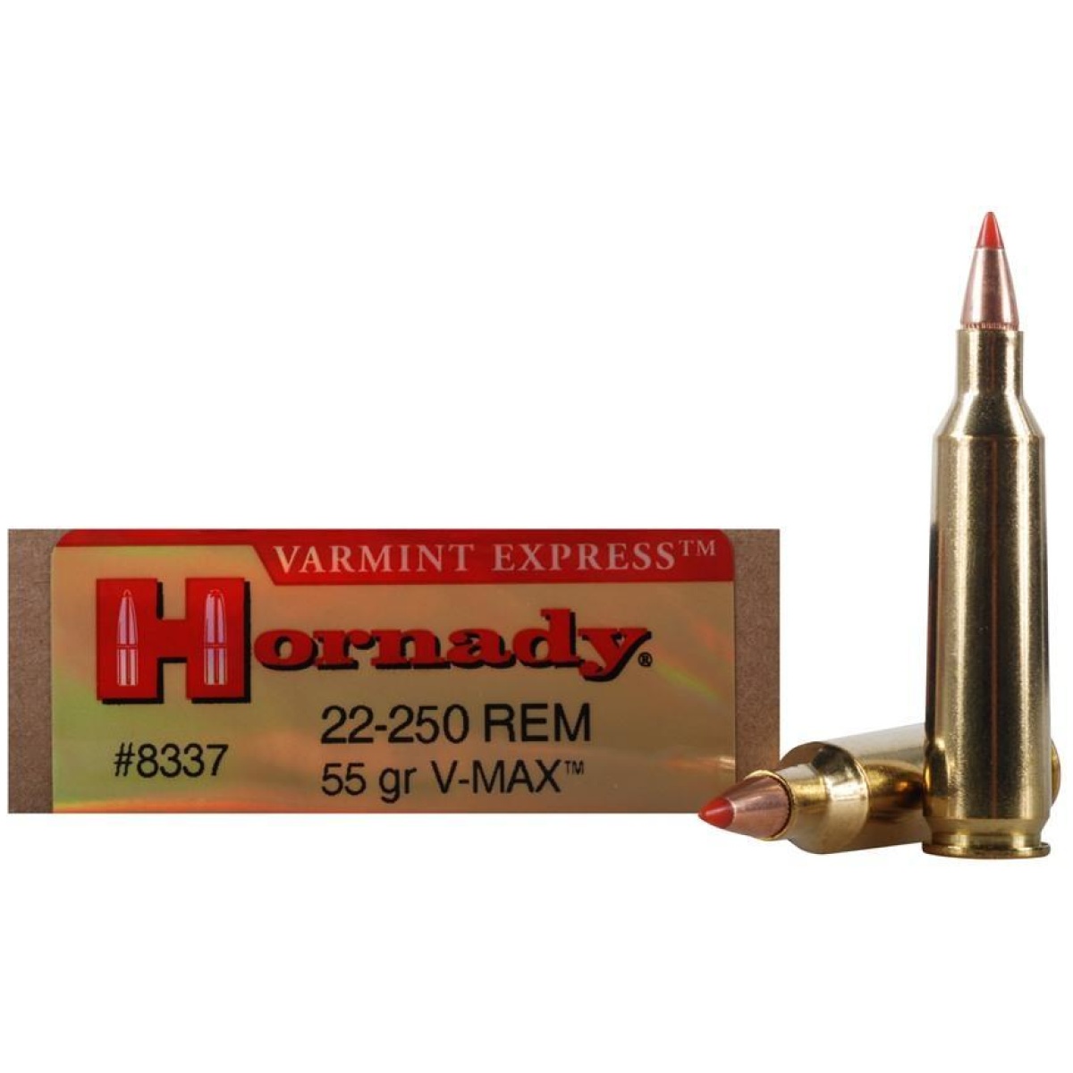 Ho8337_1. Jpg - hornady varmint express rifle ammunition. 22-250 rem 55 gr v-max 3680 fps - 20/box - ho8337 1