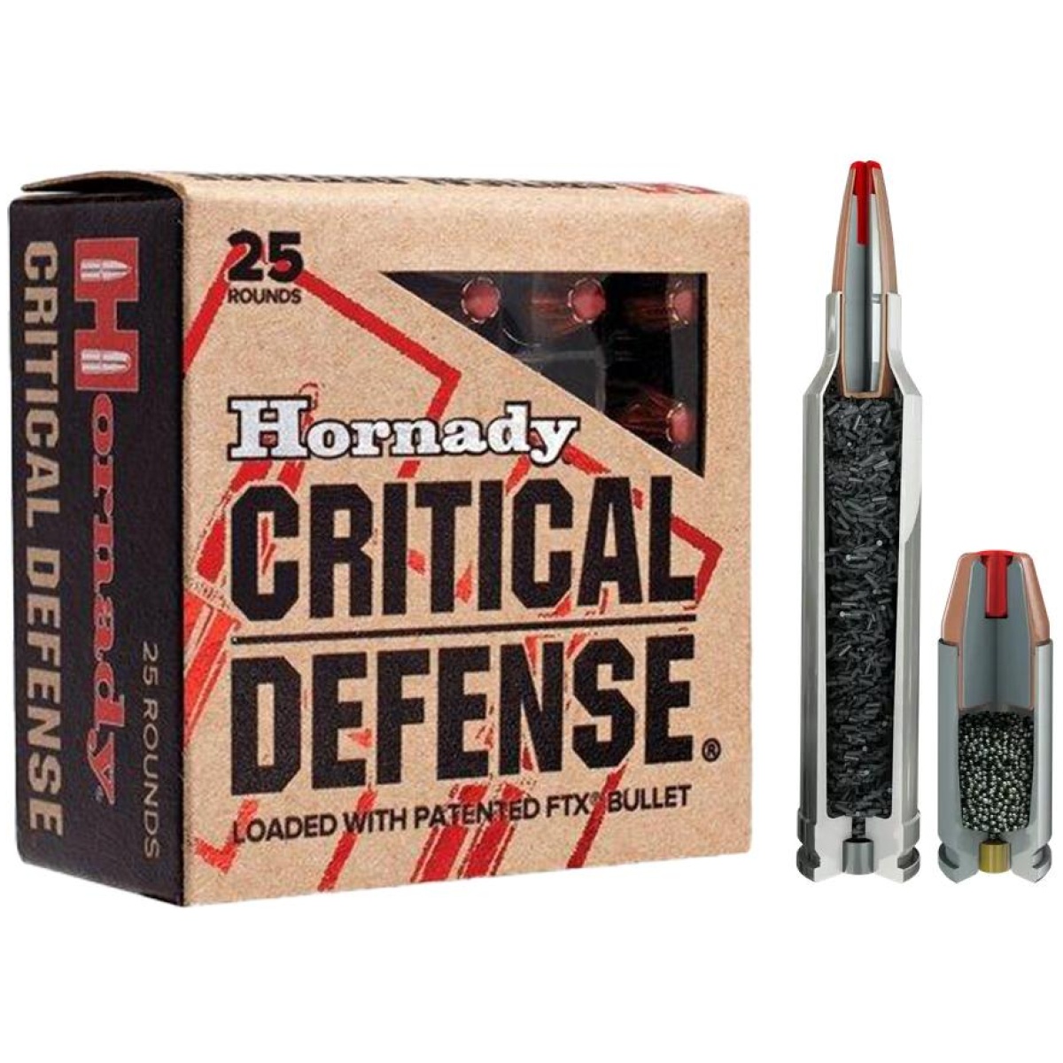 Hornady critical defense 9mm 115-grain ammo - hornady critical defense handgun ammunition 9mm luger 115 gr. Ftx 1140 fps 25/ct - ho90250 hornady critical defense handgun ammo 9mm luger 115 gr ftx 1140 fps 25