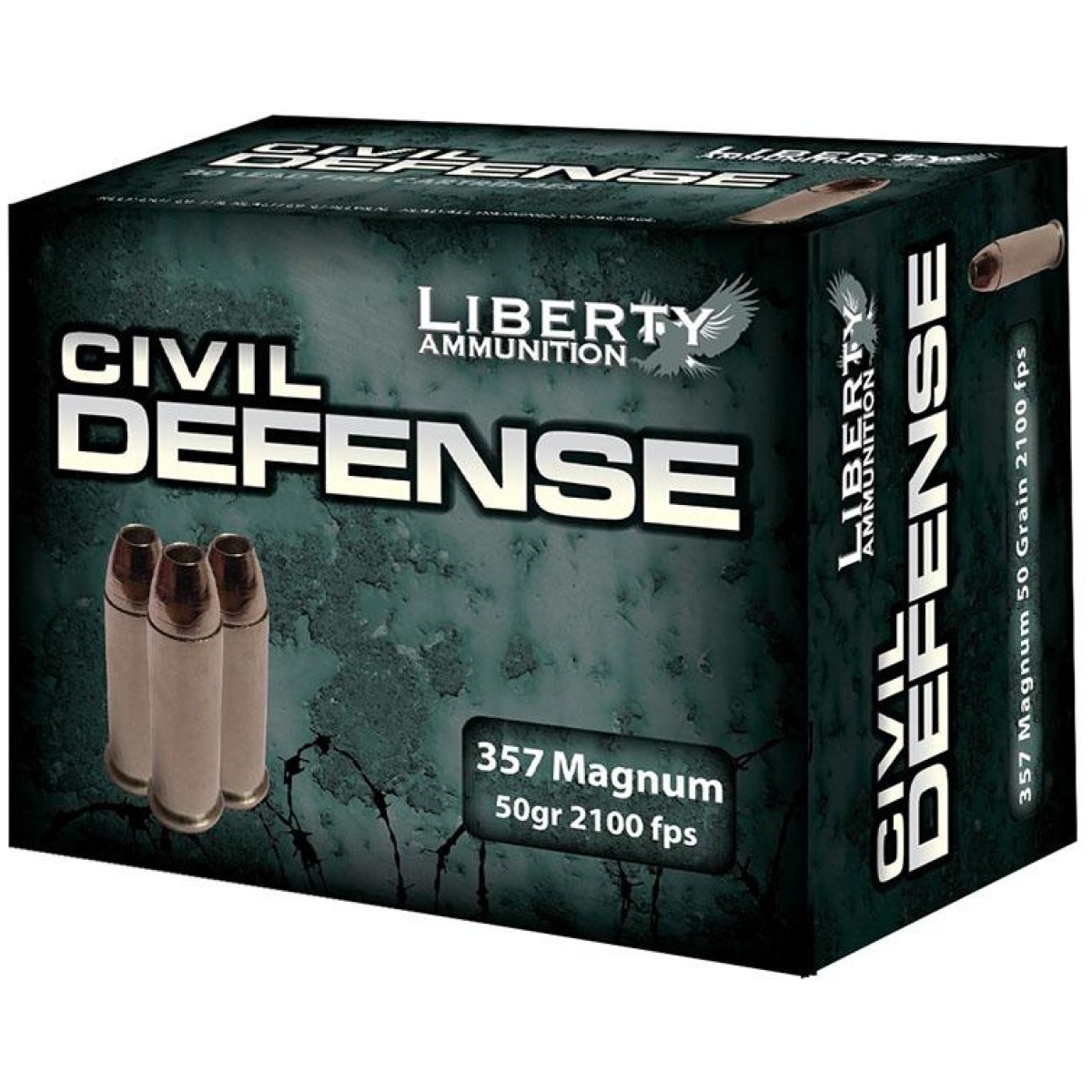 Ivlacd357030. Jpg - liberty civil defense handgun ammunition. 357 mag 50 gr schp 2100 fps 20/ct - ivlacd357030