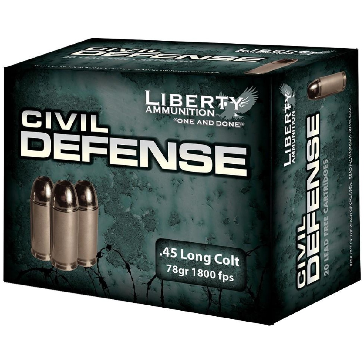 Ivlacd45031. Jpg - liberty civil defense handgun ammunition. 45 colt 78 gr schp 1800 fps 20/ct - ivlacd45031