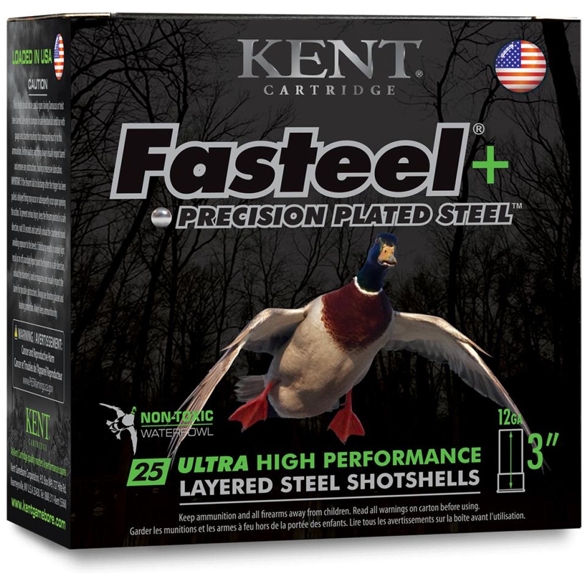 Kik123fsp362x4-1. Jpg - kent fasteel + precision plated steel waterfowl shotshells 12ga 3" 1-1/4oz 1450 fps #bb & #2 25/ct - kik123fsp362x4 1