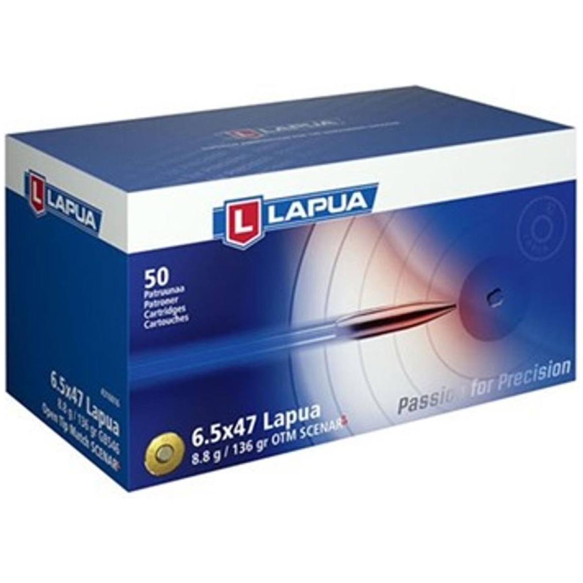 Lp4316016. Jpg - lapua rifle ammo 6. 5x47 136 gr scenar-l otm bx/50 - lp4316016