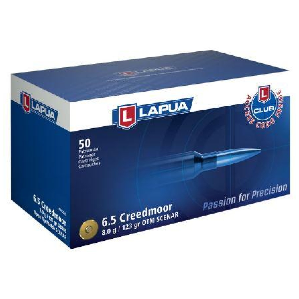 Lp4316060. Jpg - lapua 6. 5 creedmoor 123 gr scenar otm ammunition 50 rounds - lp4316060