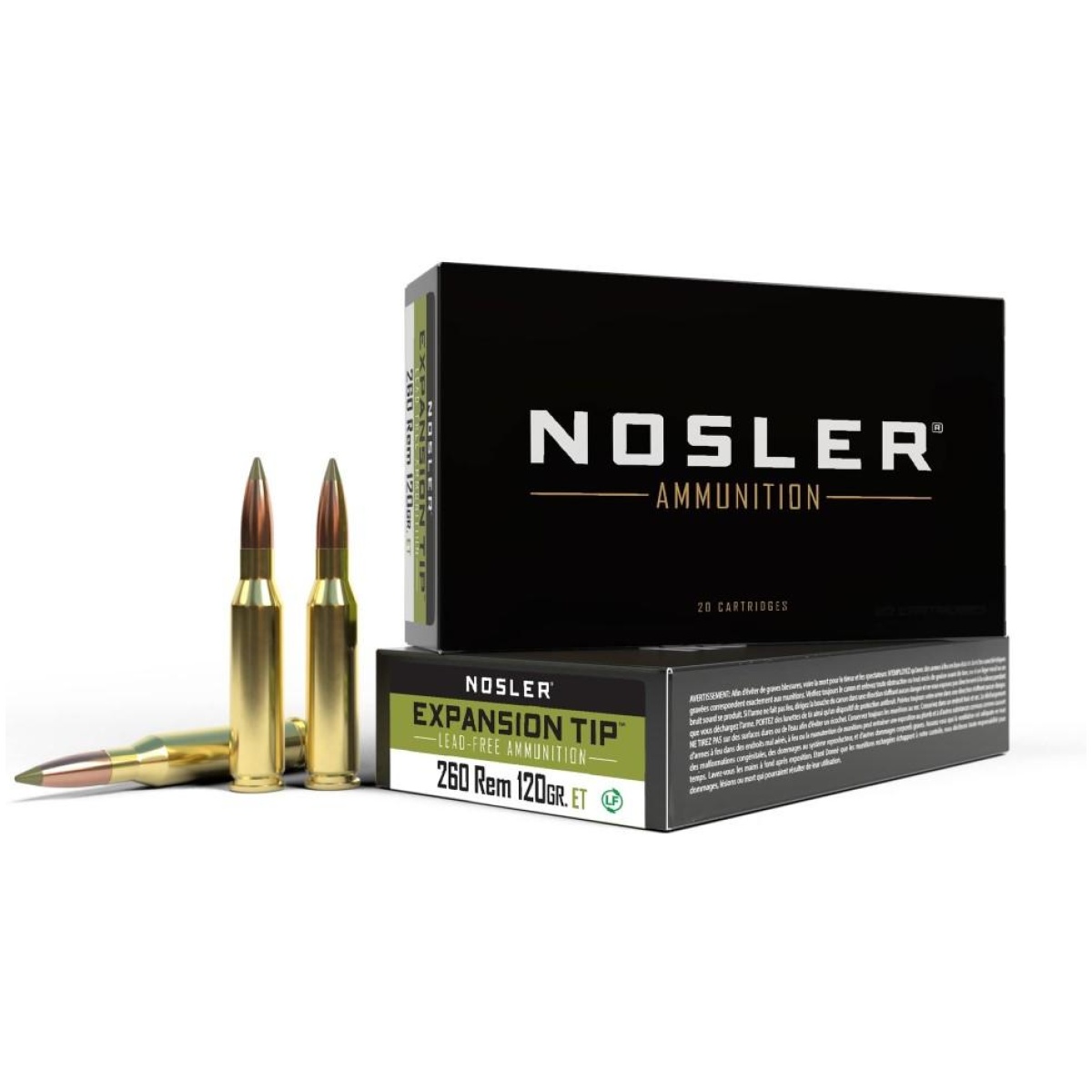 No40672-1. Jpg - nosler e-tip rifle ammunition 260 rem 120gr e-tip 2750 fps 20/ct - no40672 1