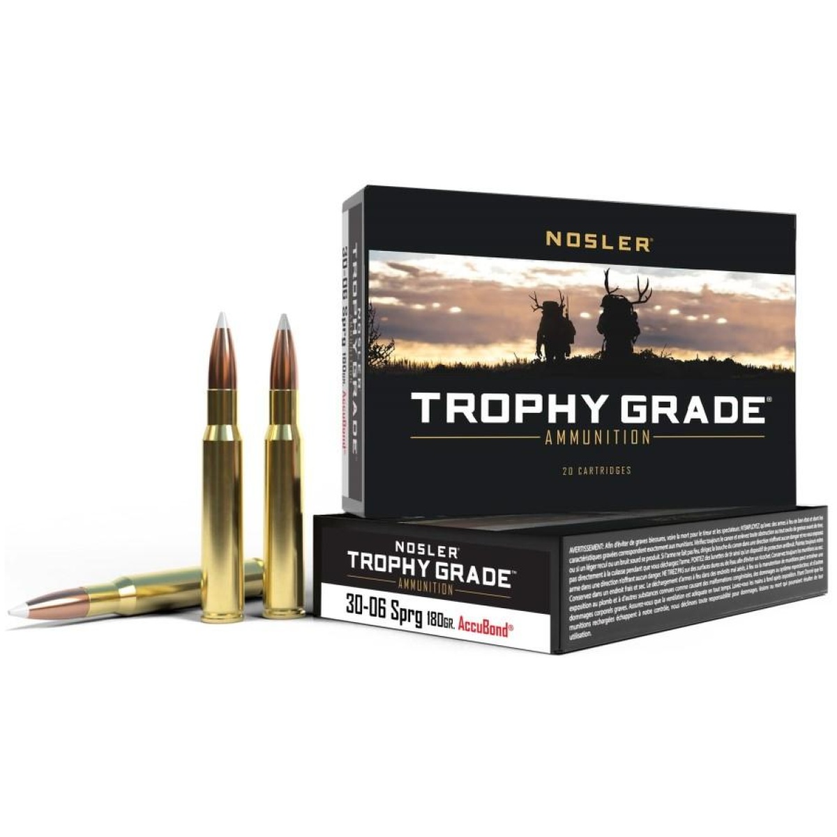 No46134-1. Jpg - nosler trophy grade rifle ammunition. 30-06 sprg 180 gr ab 2750 fps - 20/box - no46134 1