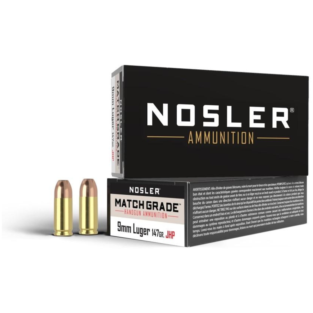 No51325-1. Jpg - nosler match grade handgun ammuntion 9mm luger 147gr jhp 950 fps 50/ct - no51325 1