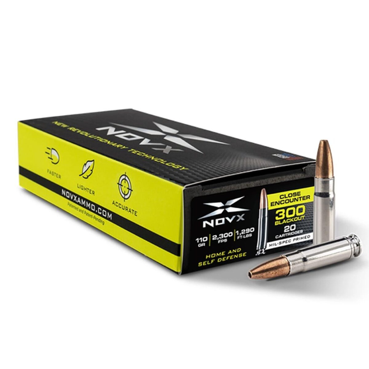 Nq300blk110ce20. Jpg - novx close encounter rifle ammunition. 300 blackout 110gr lead free hp 2300 fps 20/ct - nq300blk110ce20