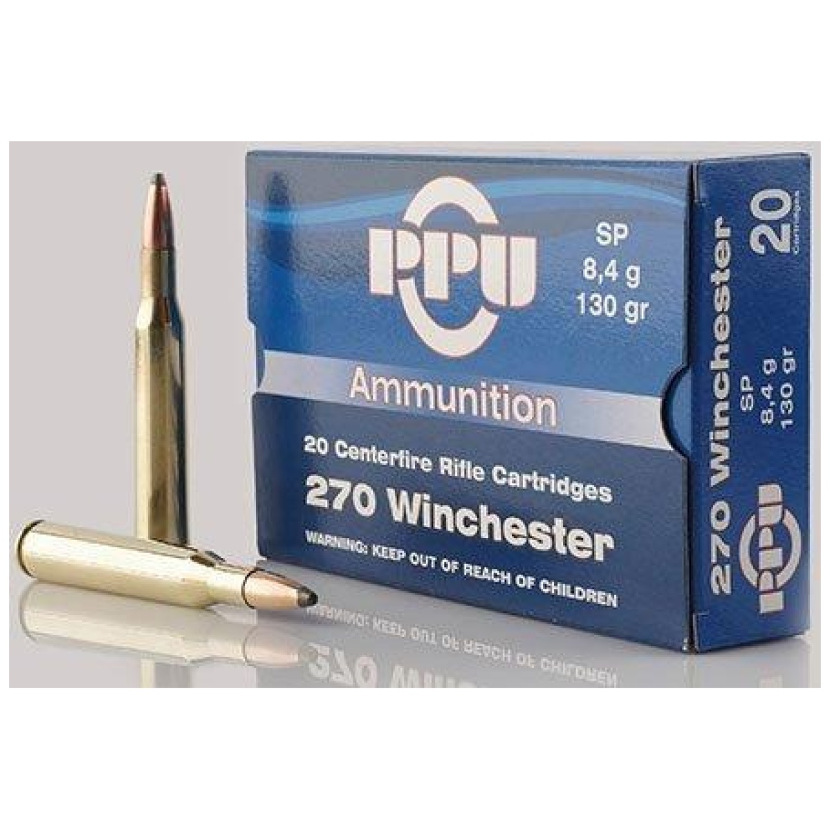 Oqpp2701. Jpg - ppu rifle ammunition. 270 win 130 gr sp 3060 fps 20/ct - oqpp2701