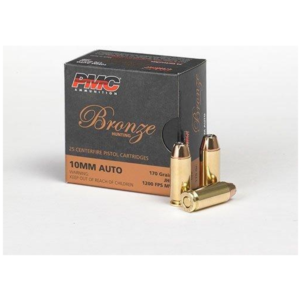 Pm10b. Jpg - pmc bronze handgun ammunition 10mm auto 170 gr jhp 1200 fps 25/ct - pm10b