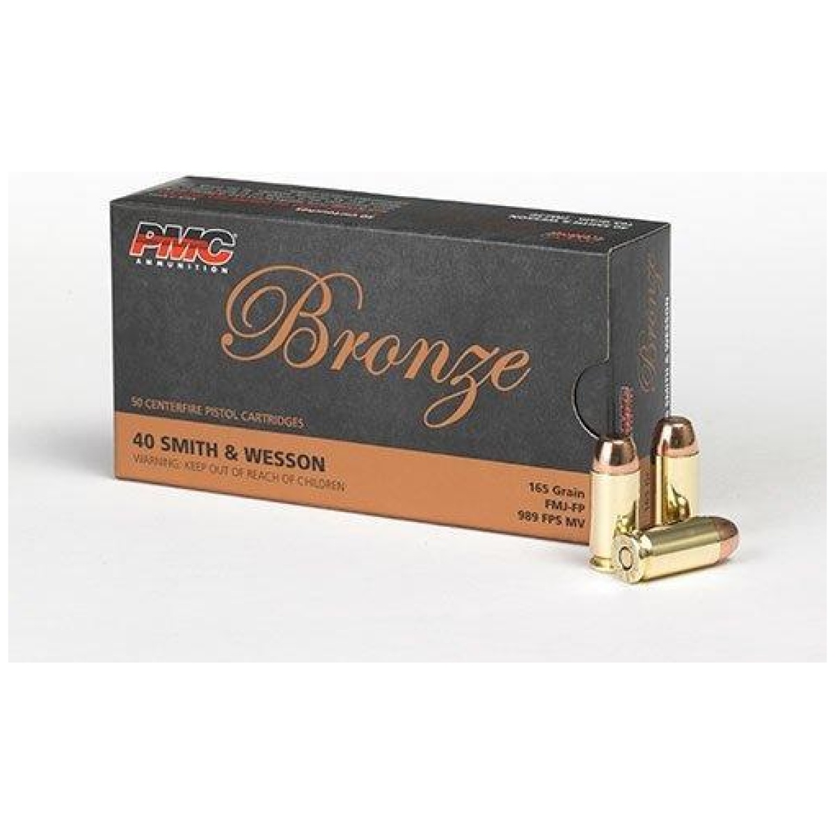 Pm40d_1. Jpg - pmc bronze handgun ammunition. 40 s&w 165 gr fmj 989 fps 50/ct - pm40d 1