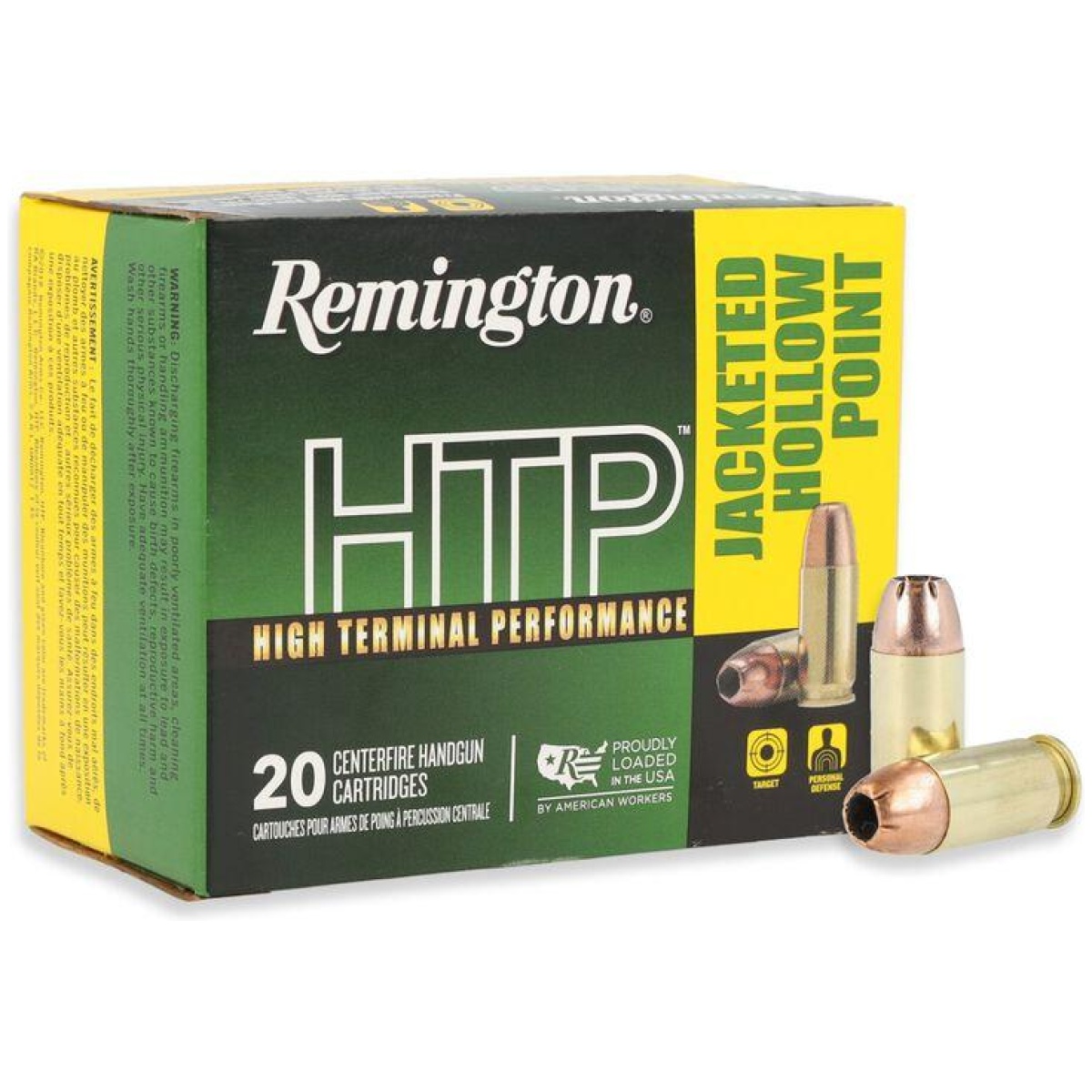 Rt21453-1. Jpg - remington htp high terminal performance handgun ammo. 45 auto 185gr jhp 1000 fps 20/ct - rt21453 1