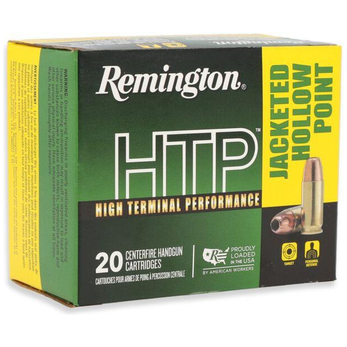 Rt22306-1. Jpg - remington htp handgun ammunition. 40 s&w 155 gr jhp 1205 fps 20/ct - rt22306 1