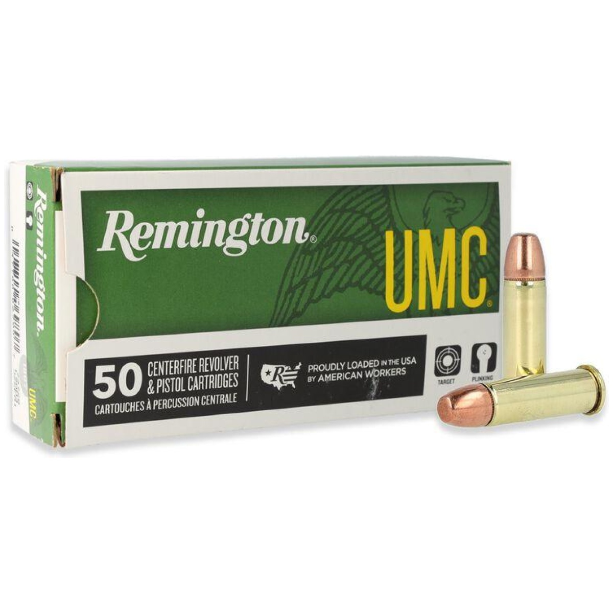 Rt23722-1. Jpg - remington umc handgun ammunition. 38 super+p 130 gr fmj 1215 fps 50/ct - rt23722 1