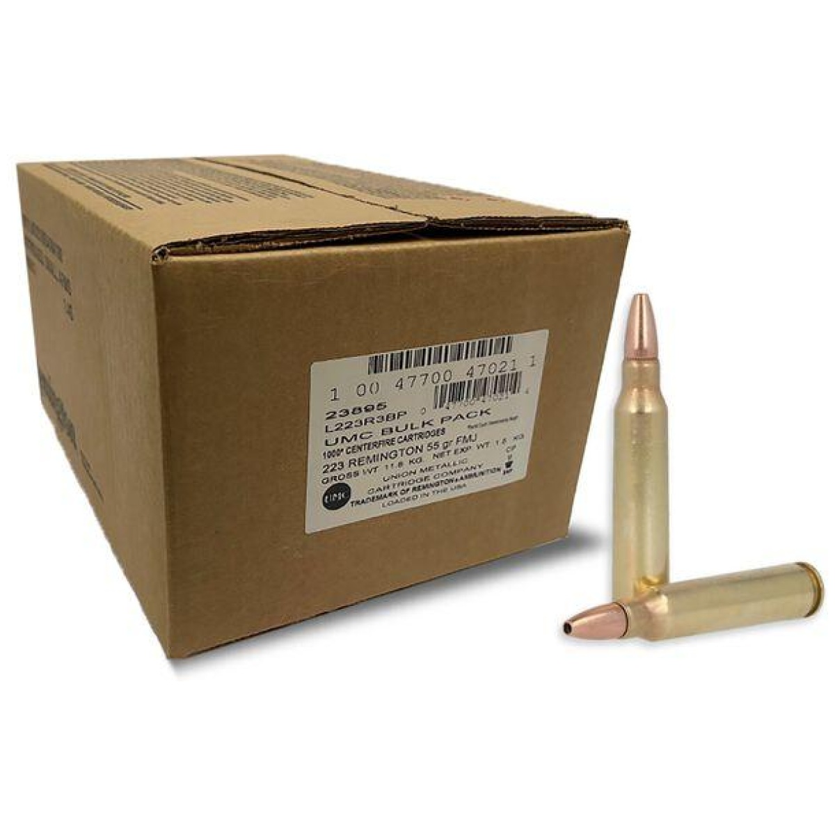 Rt23895-1. Jpg - remington umc bulk rifle ammunition. 223 rem 55gr mc 3240 fps 1000/ct (bulk) - rt23895 1