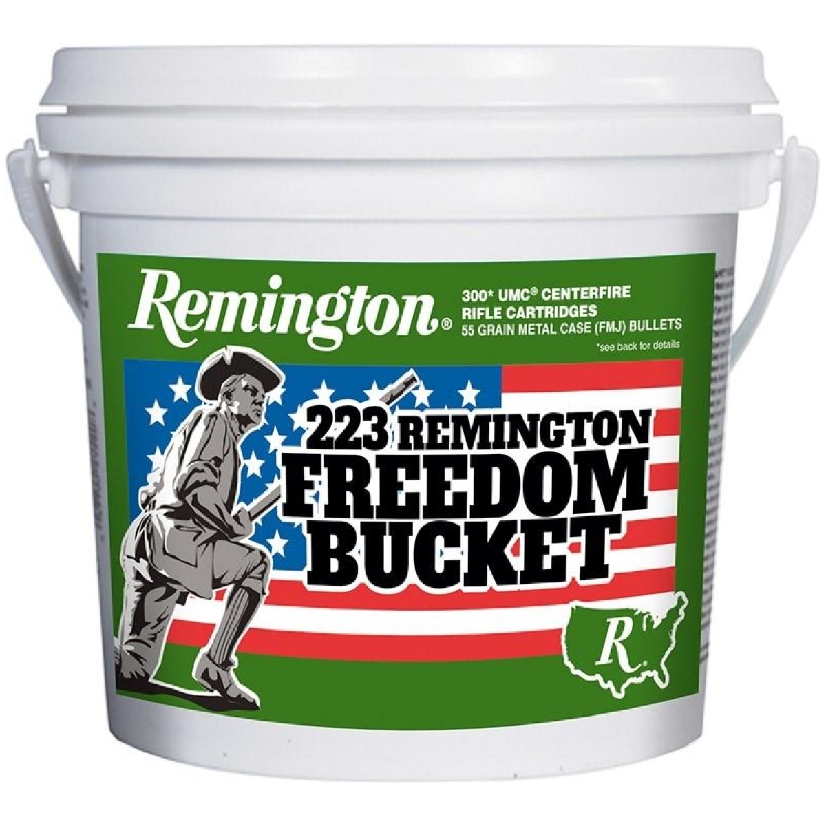 Rt23897_1. Jpg - remington umc "freedom bucket" rifle ammunition. 223 rem 55 gr. Fmj 3240 fps 300/ct - rt23897 1