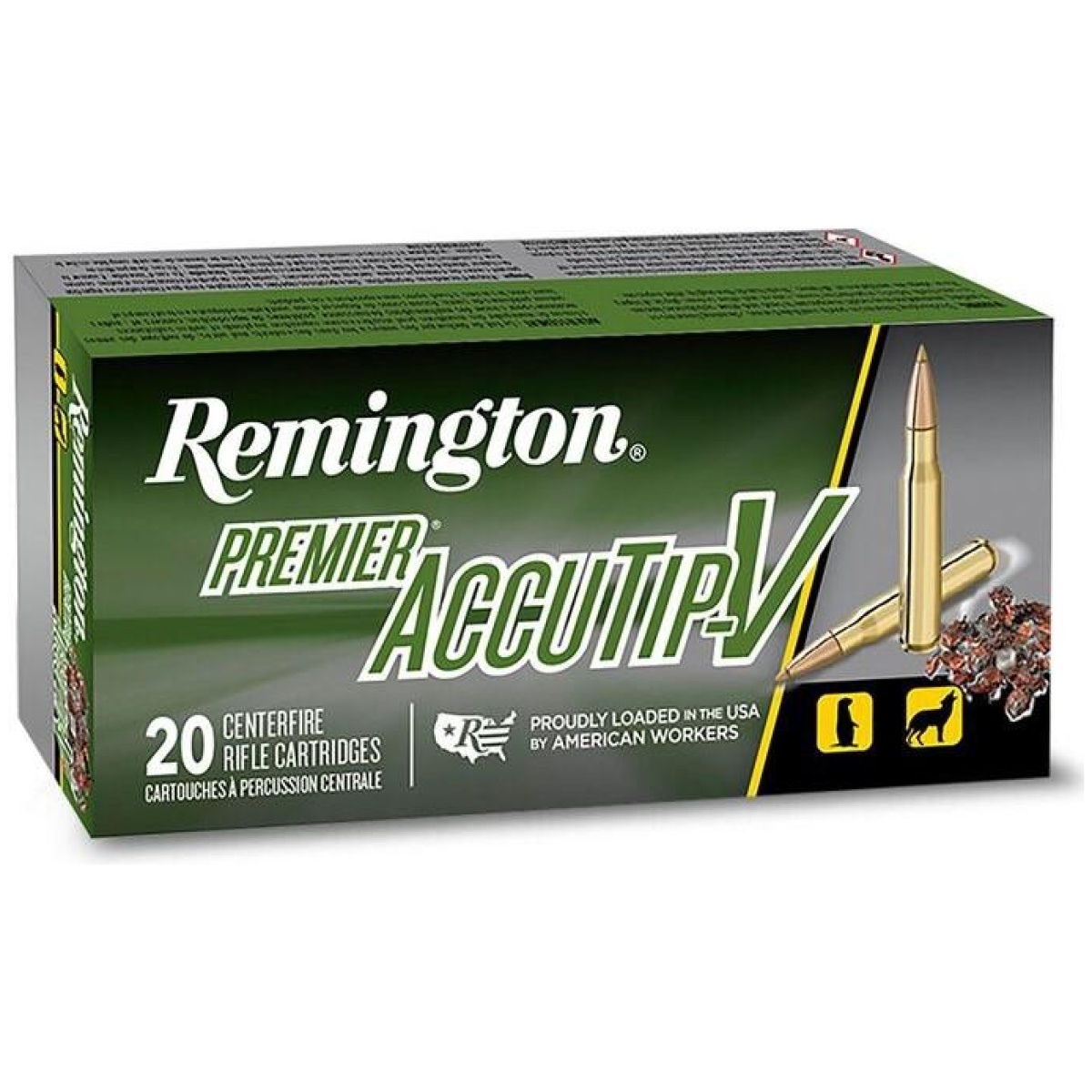 Rt29194-1. Jpg - remington premier accutip varmint rifle ammunition. 243 win 75 gr atv 3375 fps 20/ct - rt29194 1