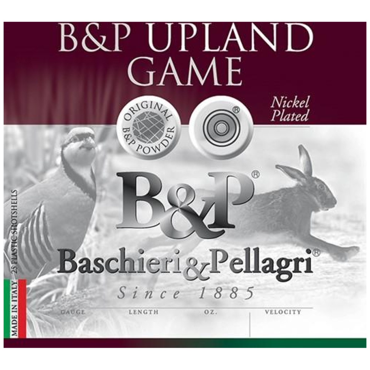 Xdca7c02uga002. Jpg - b&p upland game shotshells - 12 ga 2-3/4 in 1-1/4 oz #5 1400 fps 25/ct - xdca7c02uga002