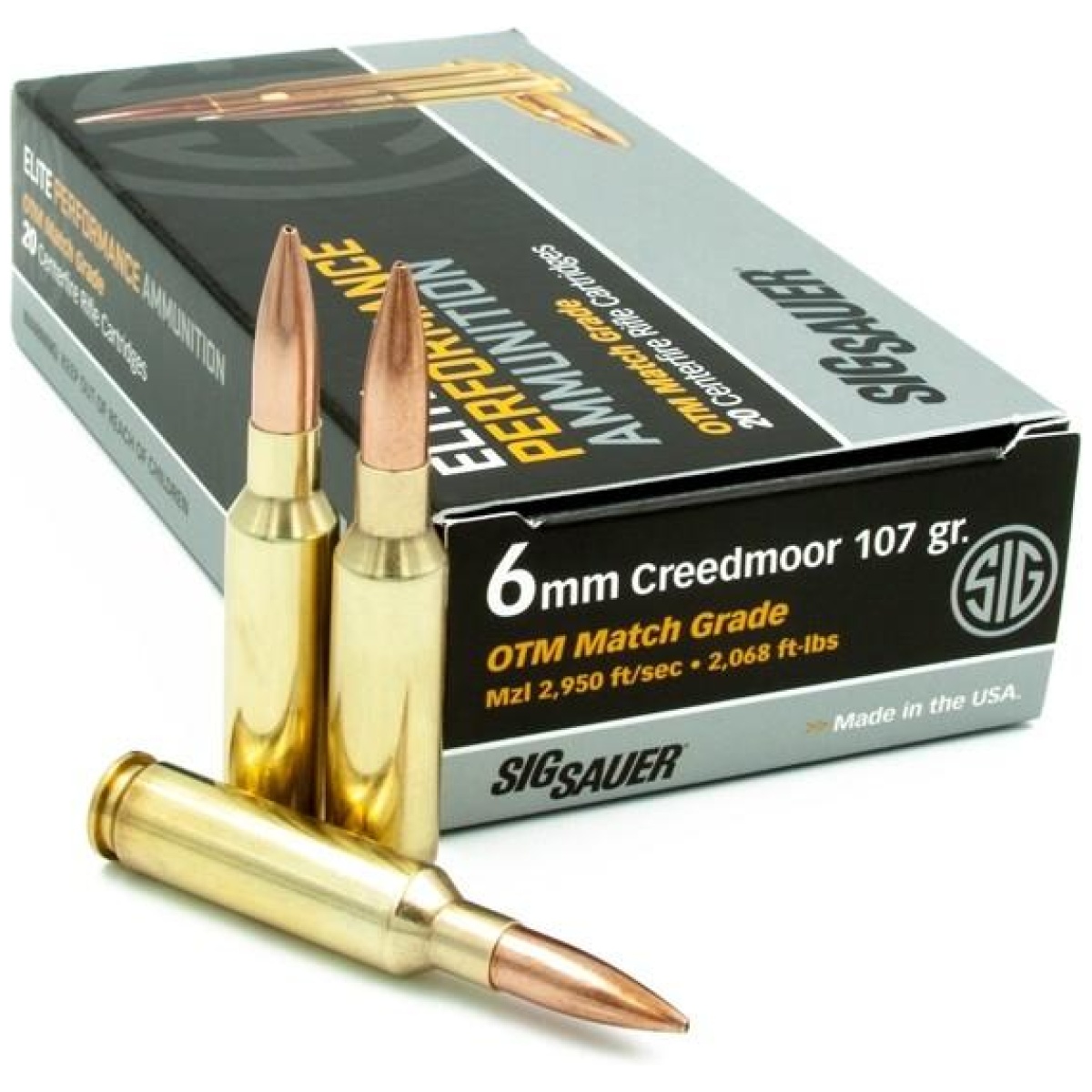 Xi614028. Jpg - ammo 6mm creedmoor 107gr elite match grade otm box/20 - xi614028