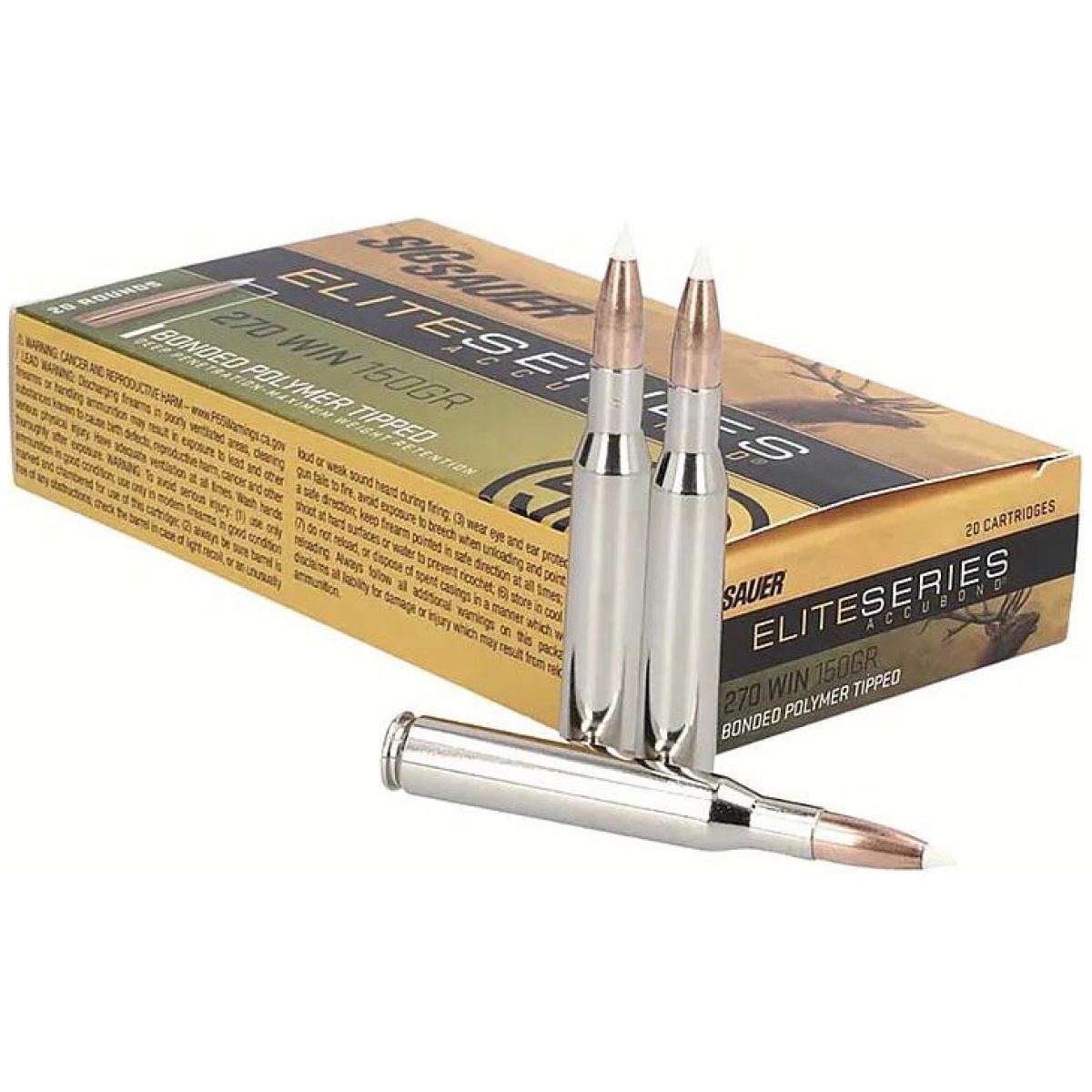 Xie270ab15020. Jpg - sig sauer elite hunting accubond rifle ammunition. 270 win 150gr hp 2860 fps 20/ct - xie270ab15020