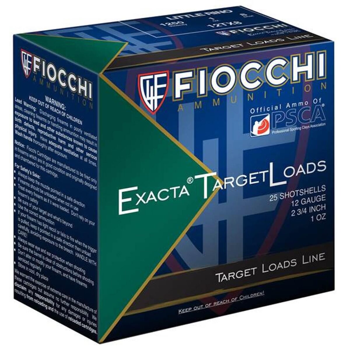 Xn12tx75. Jpg - fiocchi little rino exacta target 12ga 2-3/4" 1 oz 1250 fps #7. 5 25/ct - xn12tx75