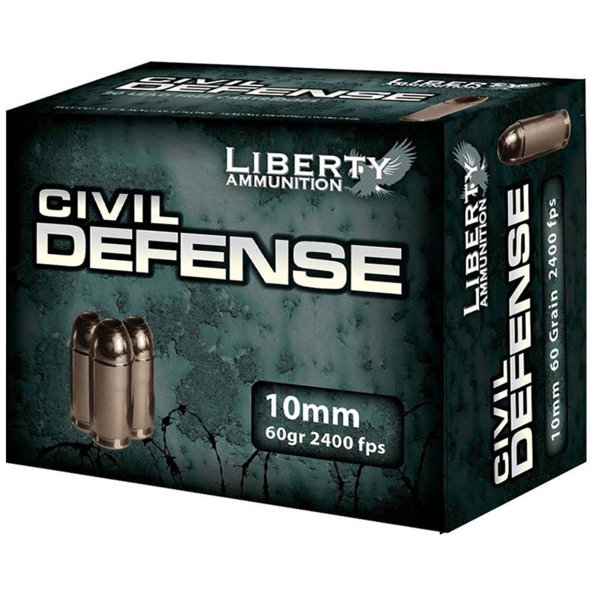 Liberty-civil-defense-handgun-ammunition-10mm-auto-60-gr-schp-2400-fps-20-ct-ivlacd10032. Jpg - liberty civil defense handgun ammunition 10mm auto 60 gr schp 2400 fps 20/ct - liberty civil defense handgun ammunition 10mm auto 60 gr schp 2400 fps 20 ct ivlacd10032