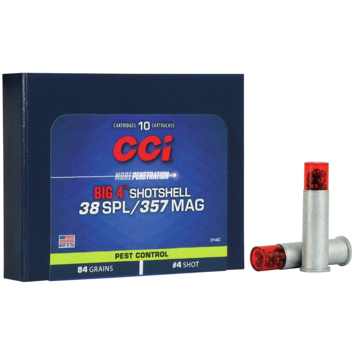 Cc3714cc_1. Jpg - cci big 4 handgun shotshell ammunition. 38 spl/. 357 mag #4 shot 1000 fps 10/ct - cc3714cc 1