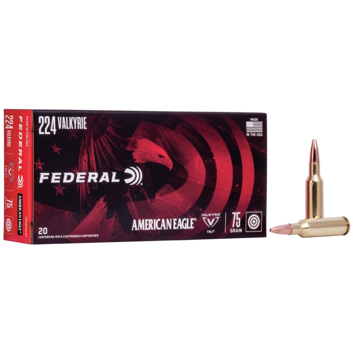 Faae224vlk1_1. Jpg - american eagle rifle ammunition. 224 valkyrie 75gr 3000 fps tmj 20/ct - faae224vlk1 1