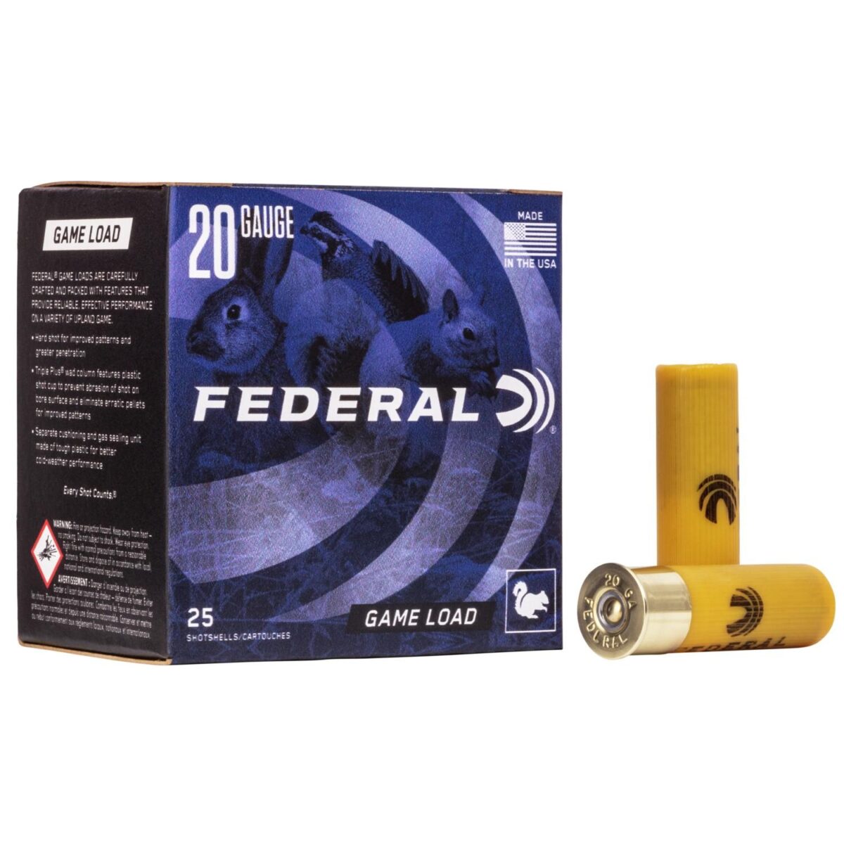 Fah2007_1. Jpg - federal game-shok upland game - game load - 20ga 2-3/4" 7/8oz. #7. 5-shot 25/box - fah2007 1