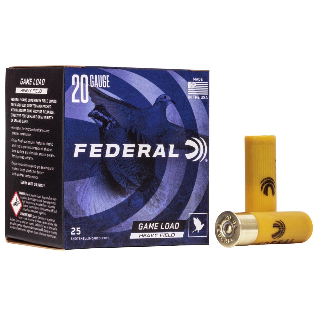 Fah2026_1. Jpg - federal game-shok heavy field load 20 ga 2 3/4" 2 1/2 dr 1 oz #6 1165 fps - 25/box - fah2026 1