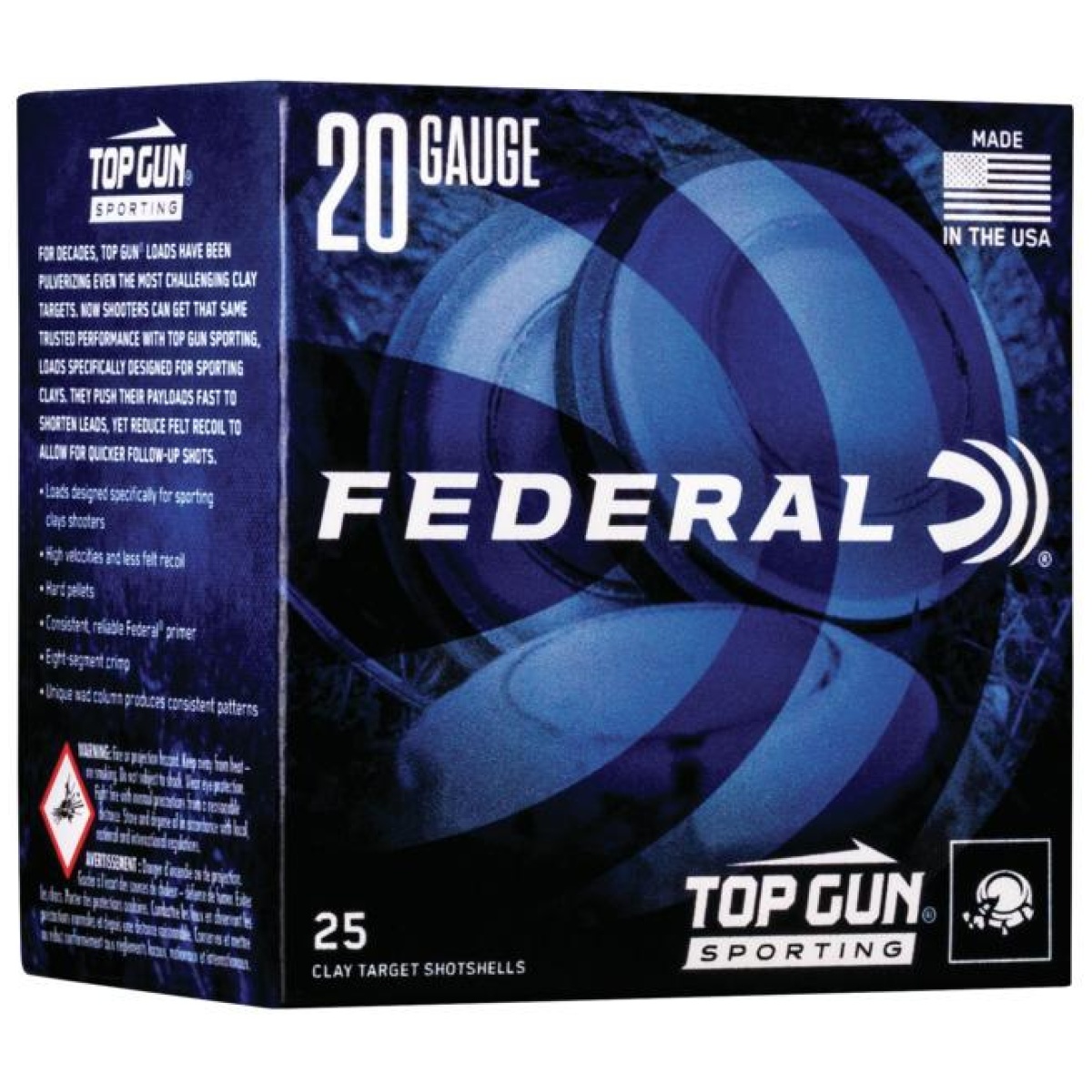 Fatgs2248. Jpg - federal top gun sporting shotshells 20ga 2-3/4" 7/8 oz 1250 fps #8 25/ct - fatgs2248