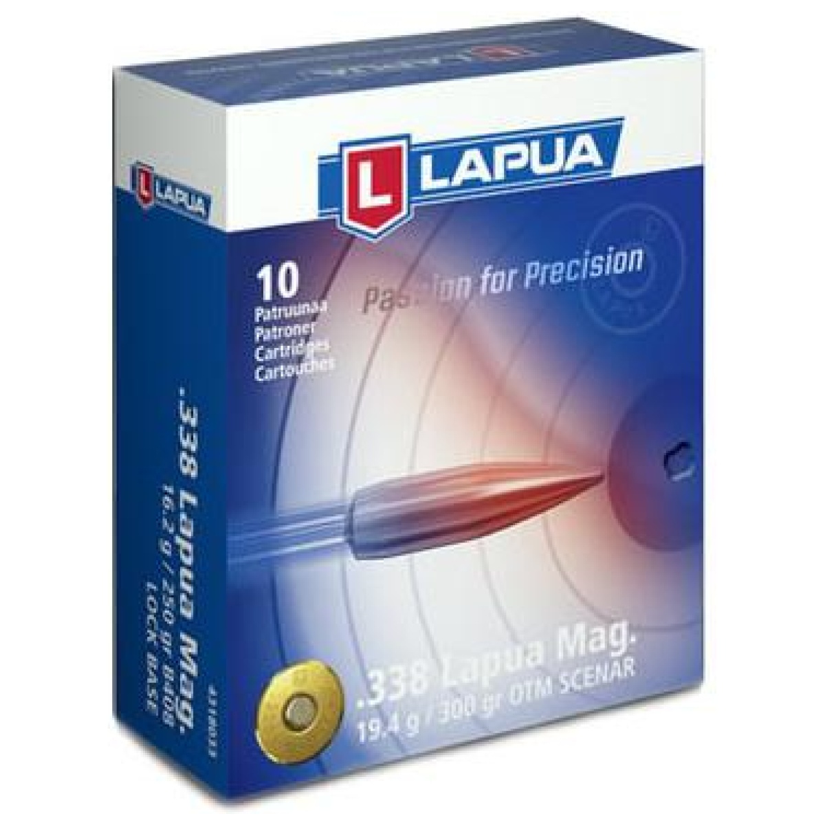 Lp4318013_1. Jpg - lapua rifle ammunition. 338 lapua mag 300 gr hpbt 2723 fps 10/ct - lp4318013 1