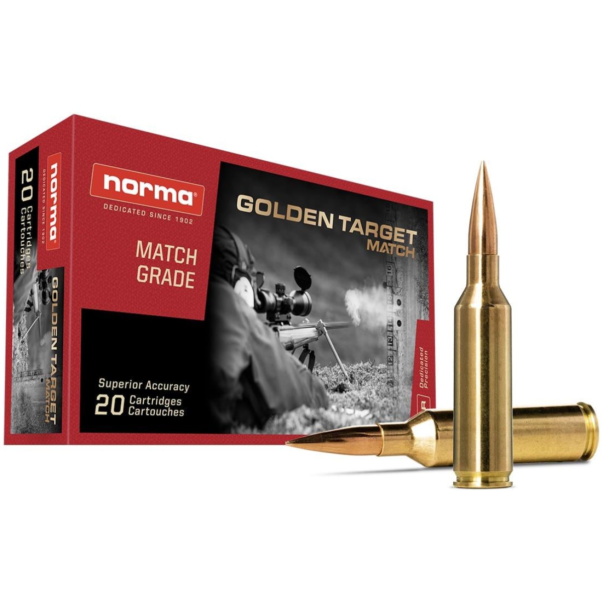 Nh10166462. Jpg - norma golden target match rifle ammunition 6. 5 prc 143gr bthp 2831 fps 20/ct - nh10166462