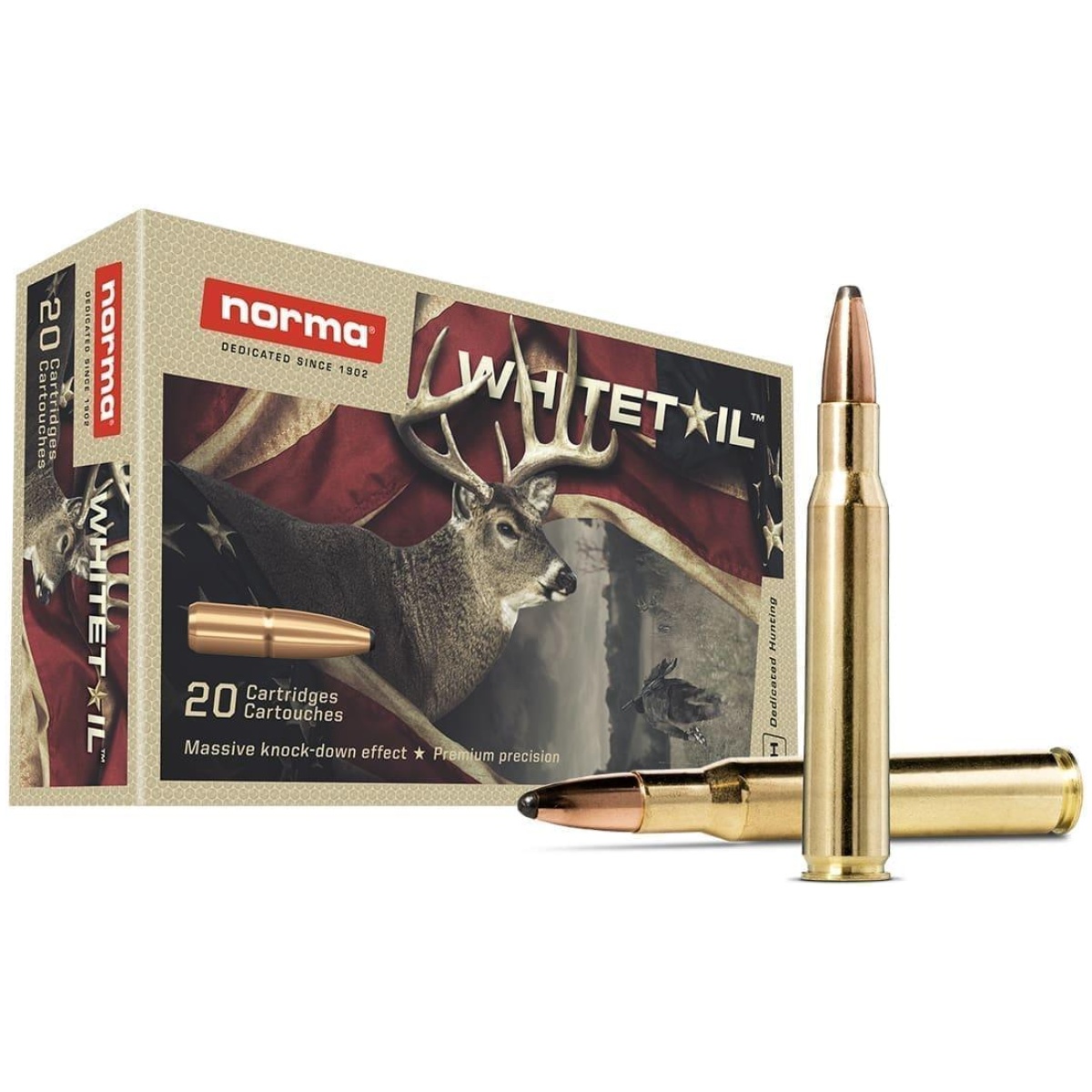 Nh20177392. Jpg - norma whitetail rifle ammunition. 30-06 sprg 150gr psp 2887 fps 20/ct - nh20177392