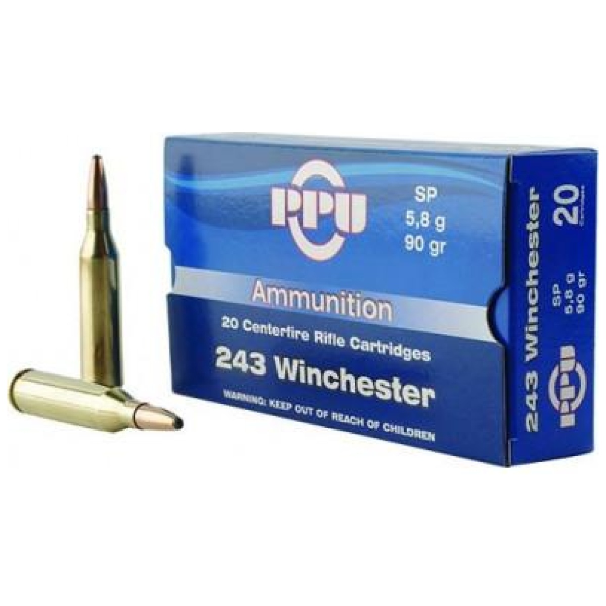 Oqpp2431. Jpg - ppu rifle ammunition. 243 win 90 gr sp 3100 fps 20/ct - oqpp2431