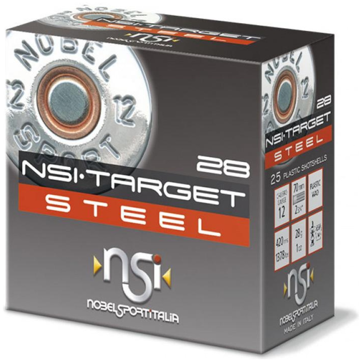 Epans12st6. Jpg - nobel target steel shotshells 12 ga 2-3/4" 1oz 1378 fps #6 25/ct - epans12st6