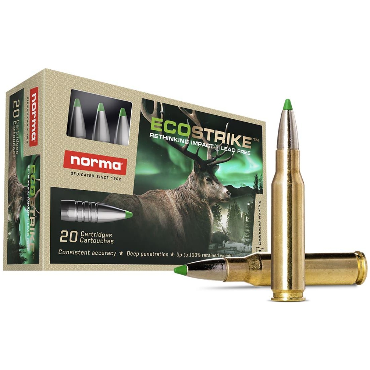 Nh20177772-1. Jpg - norma ecostrike rifle ammunition. 300 wsm 165gr pt 20/ct - nh20177772 1