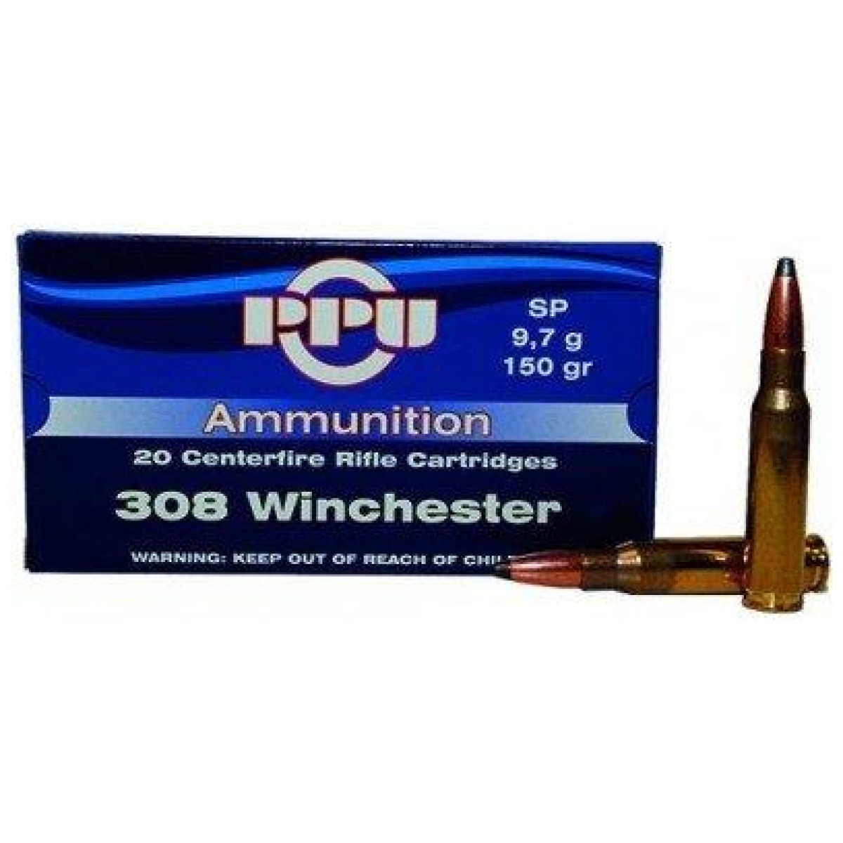 Oqpp3081. Jpg - ppu rifle ammunition. 308 win 150 gr sp 2820 fps 20/ct - oqpp3081