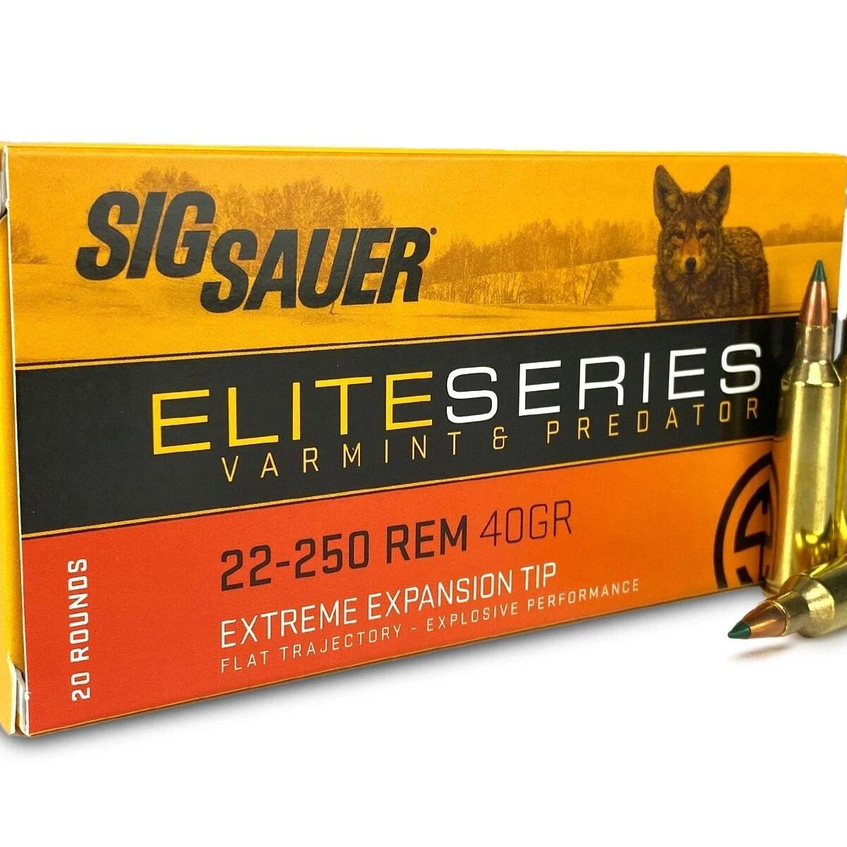 Xi673018. Jpg - sig sauer elite varmint & predator rifle ammunition 22-250 rem 40gr pt 3975 fps 20/ct - xi673018