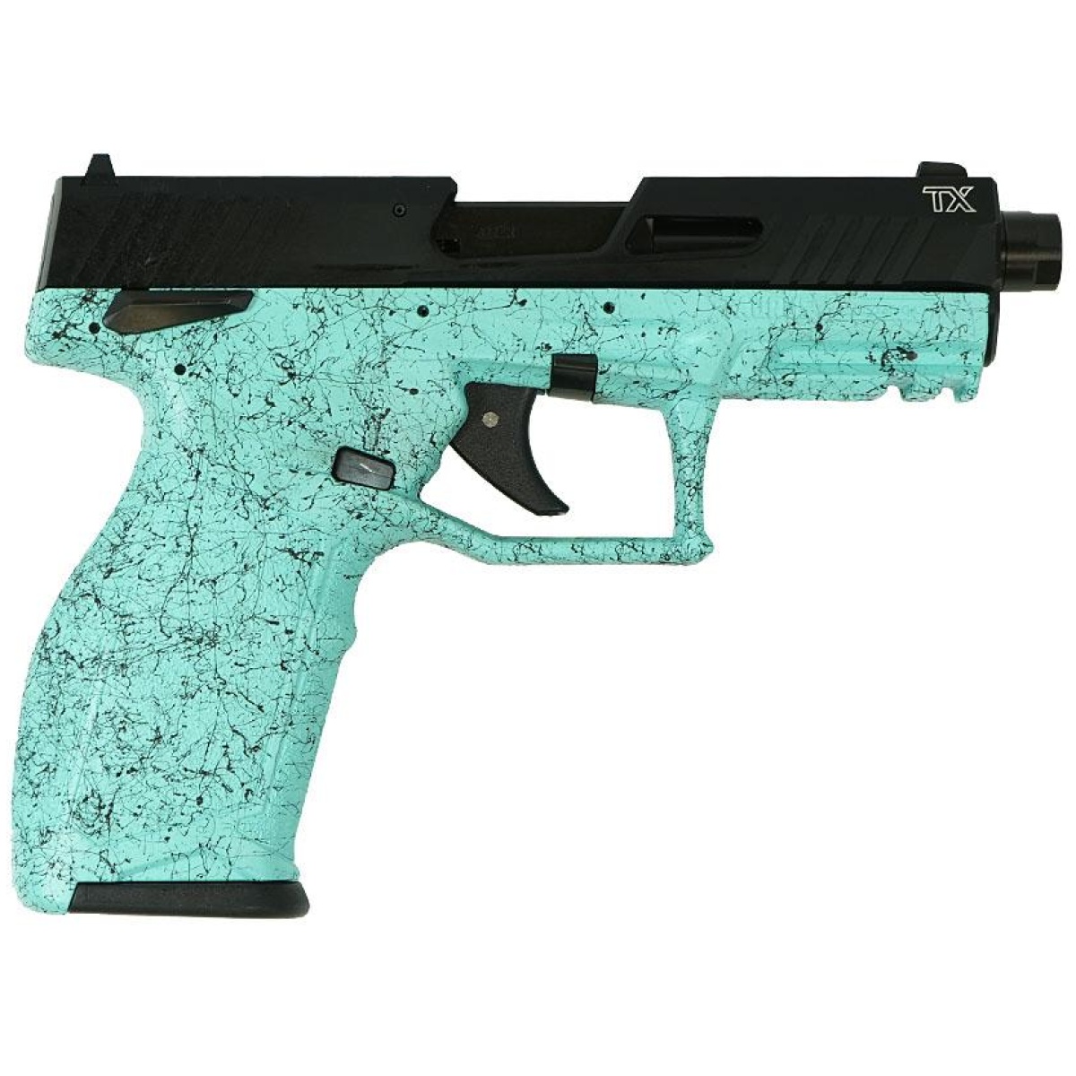 Taurus tx22 22lr 4" barrel pistol - unmatched accuracy & reliability - taurus tx22 gen 2 handgun. 22 lr 16&22rd magazines (2) 4. 6" barrel cyan splatter grip/black slide optics ready - taurus 2tx 22 22lr 4 cyn splat bk bk 1x16