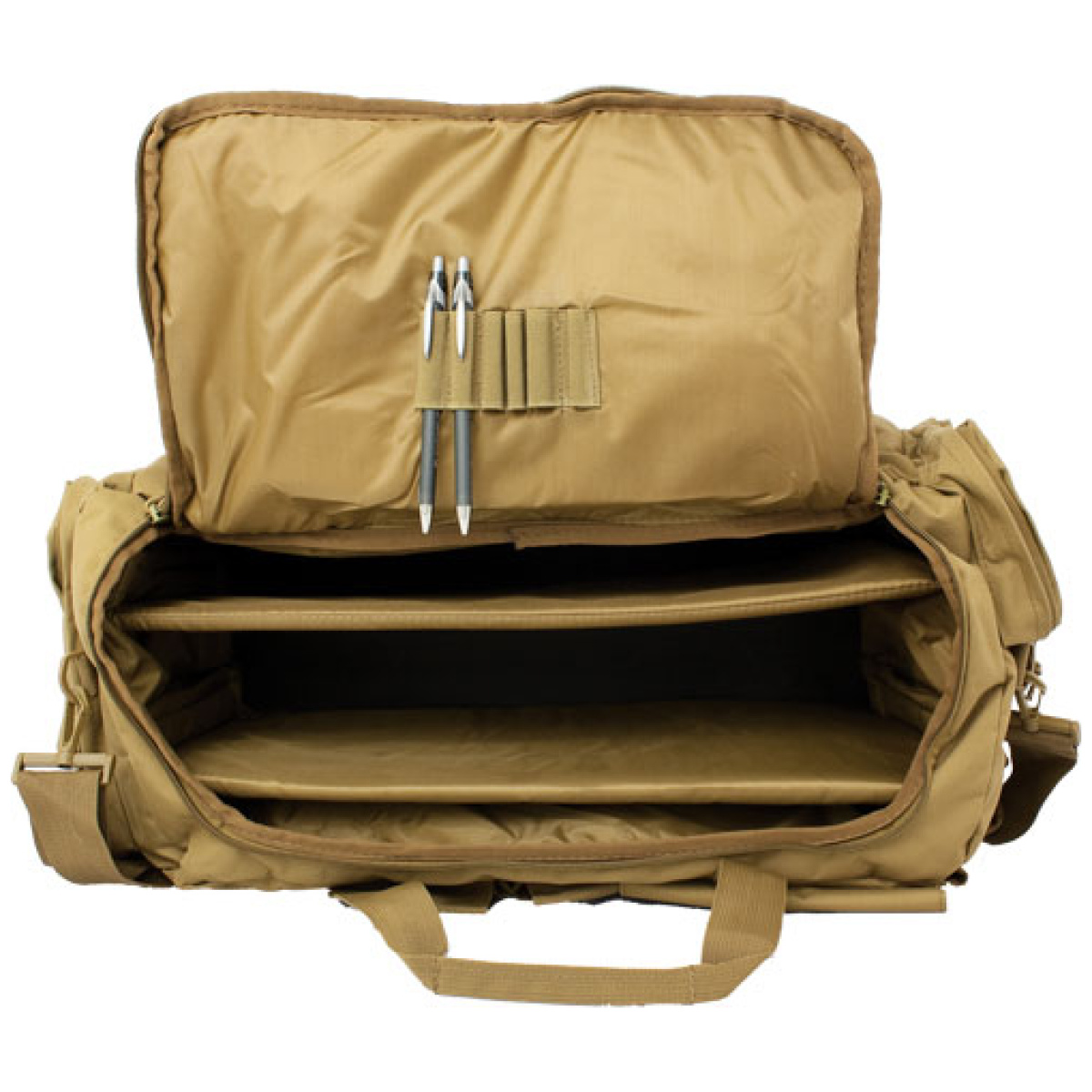 80261coy_inside. Jpg - red rock operations duffle bag - 7 external utility pouches tan - 80261coy inside