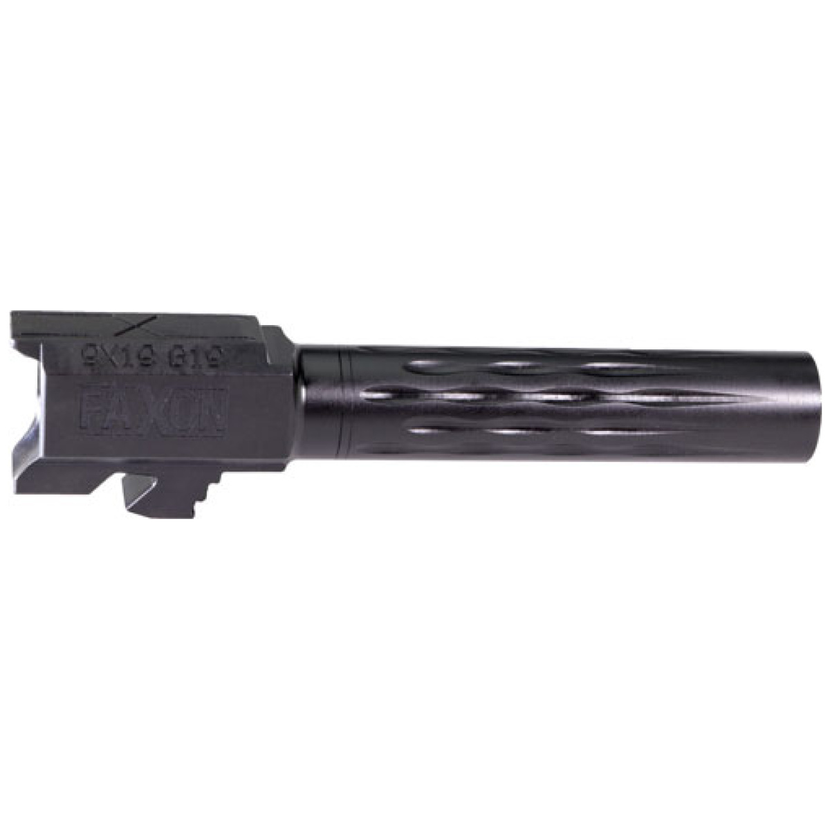 Ff22522-1. Jpg - faxon fits glock 19 barrel 9mm - flame fluted non threaded blk - ff22522 1