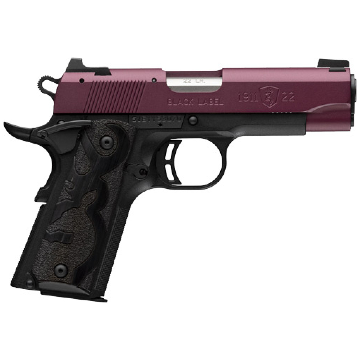 G051062490. Jpg - browning 1911-22 black label - 22lr 3. 58" comp black cherry - g051062490