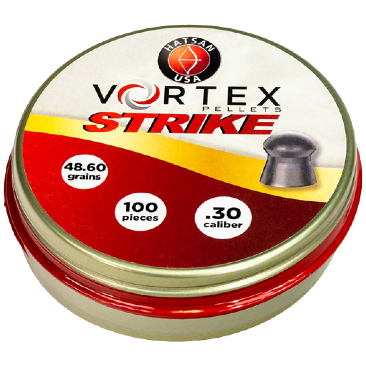 Ha90643. Jpg - hatsan vortex strike pellets -. 30 48. 60gr 100 per tin - ha90643