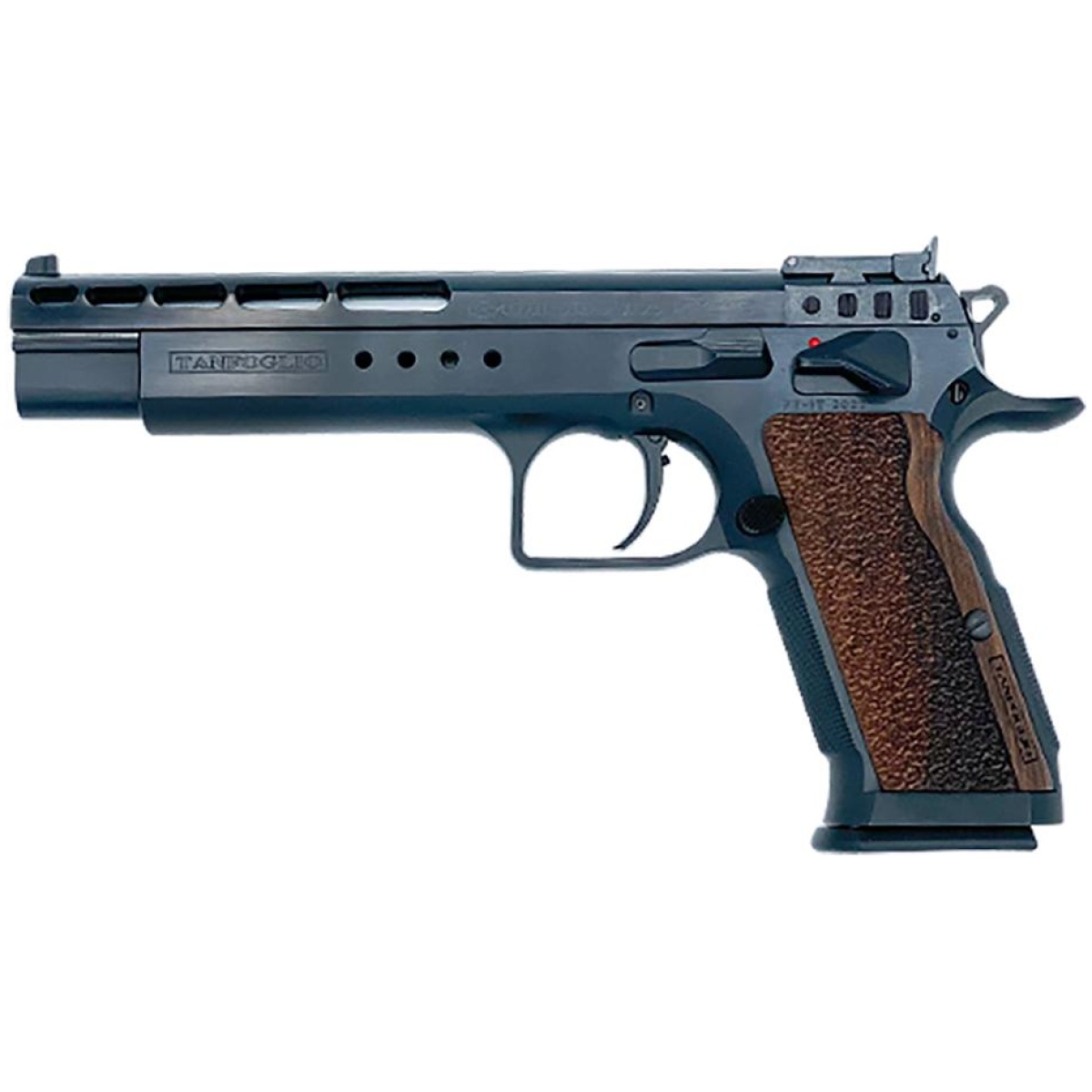 Iftfgoldm9. Jpg - tanfoglio gold match handgun 9mm 16/rd 6" barrel matte black and brown grip - iftfgoldm9