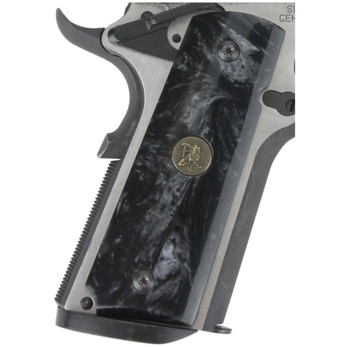 P62000. Jpg - pachmayr grips 1911 full size - black pearl smooth - p62000