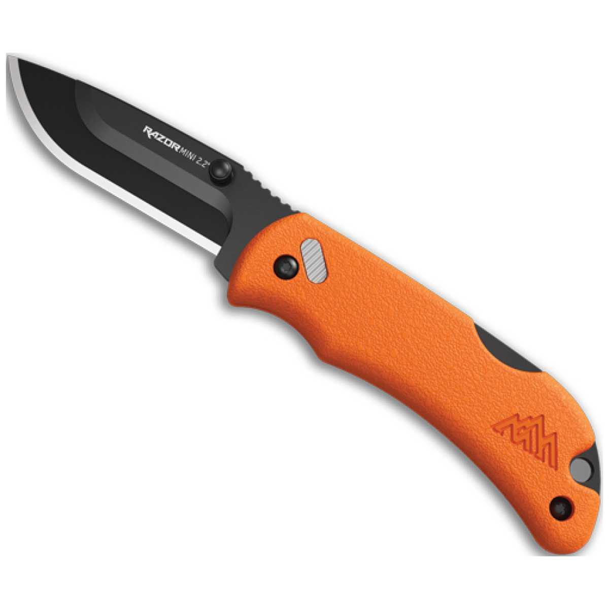 Rmb222c. Jpg - outdoor edge razor-mini 2. 2" - orange pms w/2 black dp blds - rmb222c