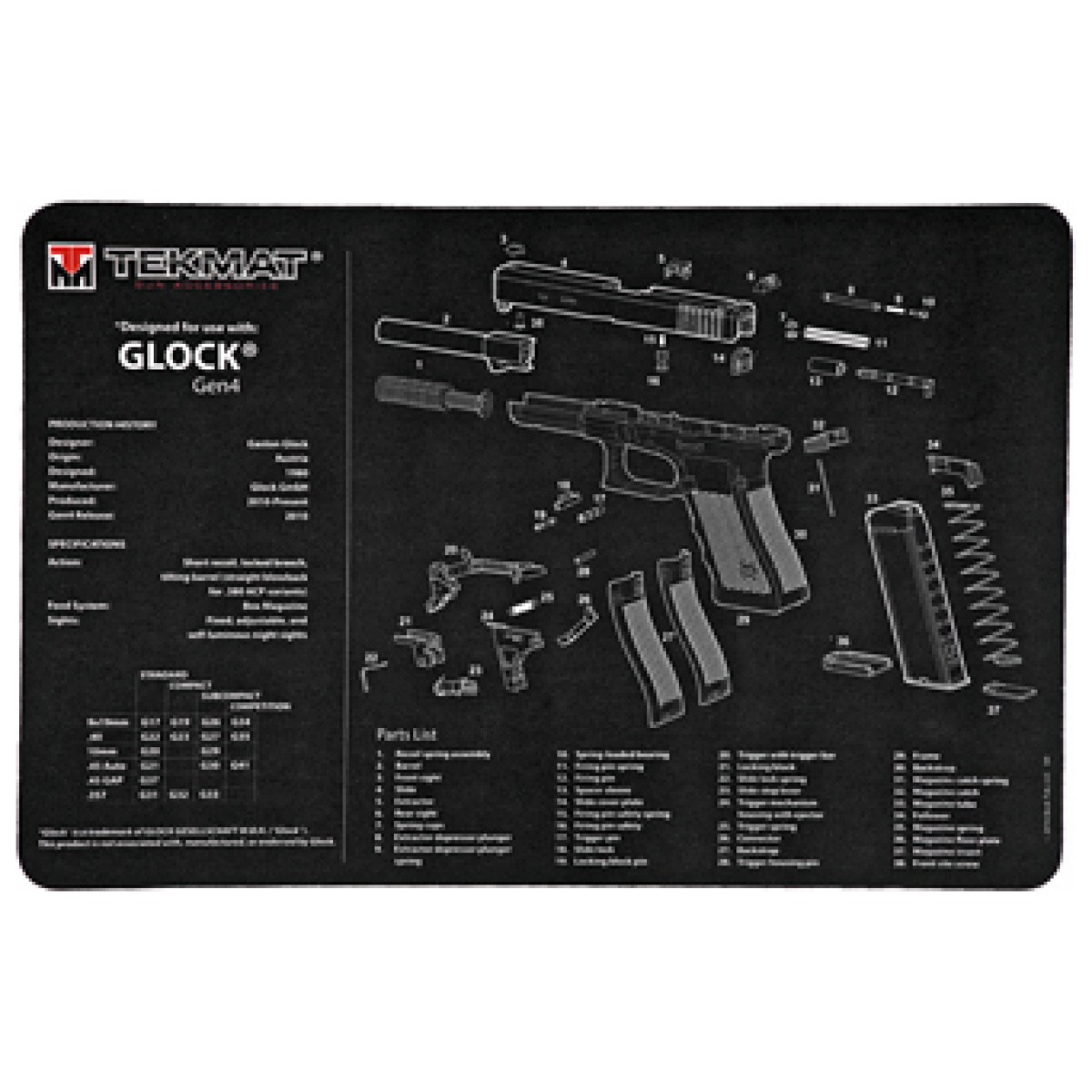 Tekr17-glock-g4_1. Jpg - tekmat pistol mat for glk gen 4 blk - tekr17 glock g4 1