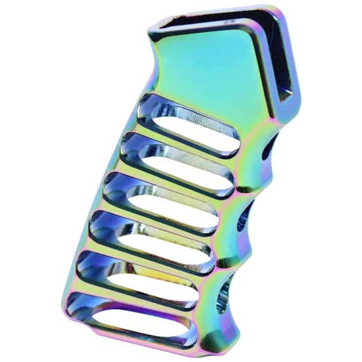 Ulspgrpvd. Jpg - guntec ult light skeletonized - pistol grip rainbow pvd coated - ulspgrpvd