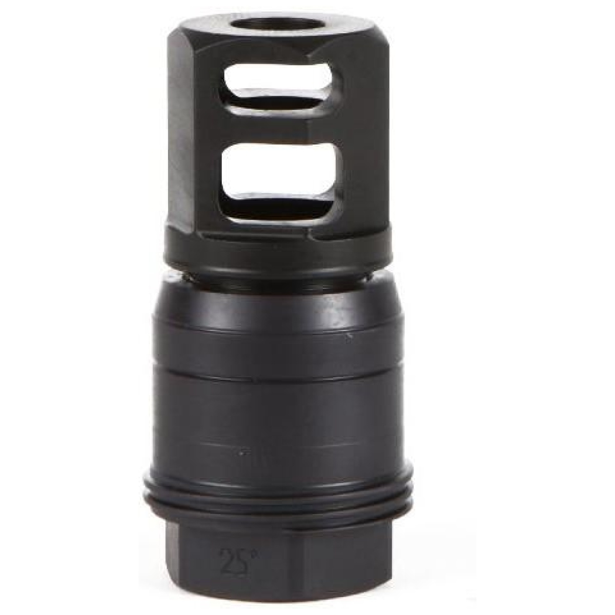 Xisl55612x2825degm. Jpg - sig sauer clutch-lok tapered qd muzzle brake for slx/slh suppressors 5. 56mm black - xisl55612x2825degm