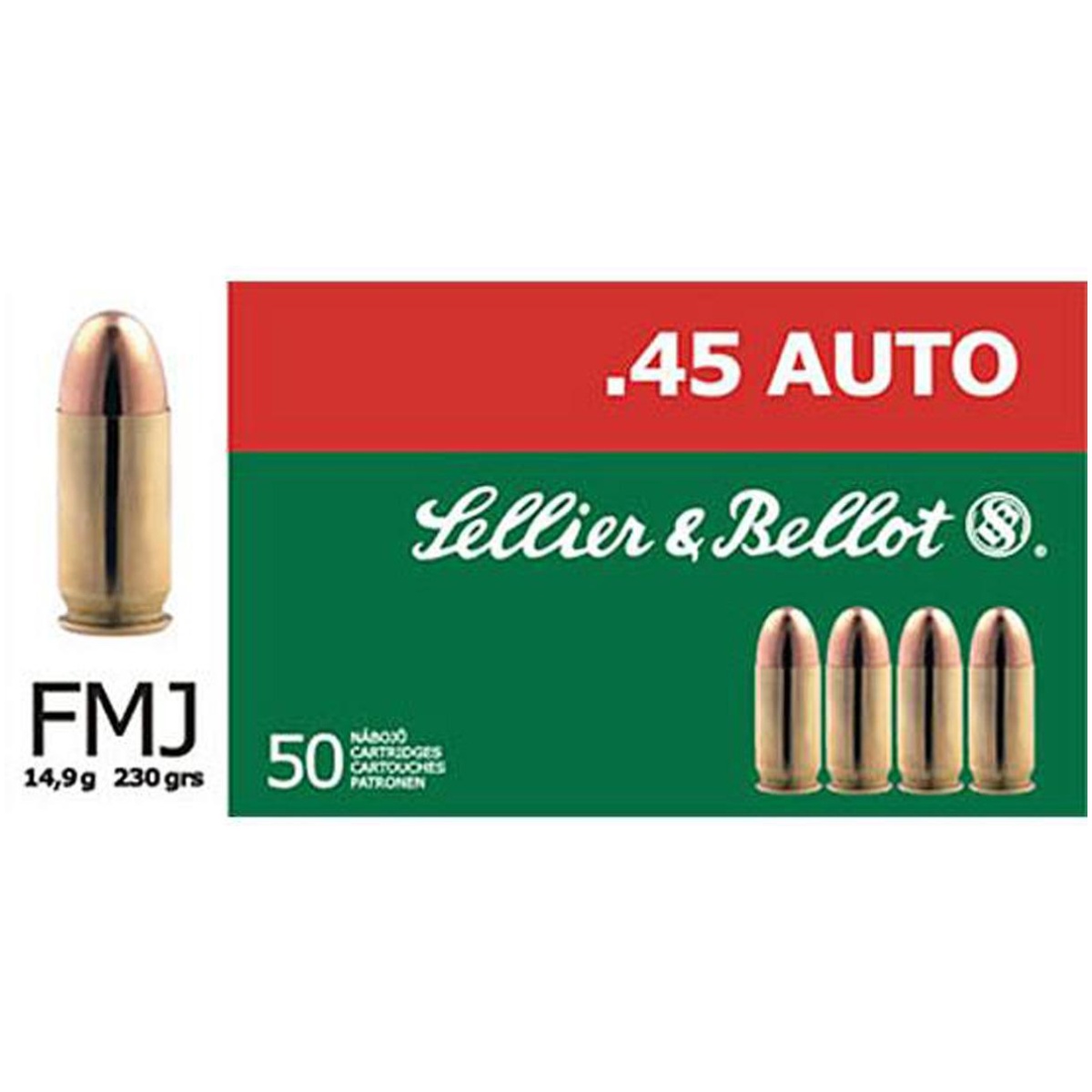 Zysb45gap. Jpg - sellier & bellot pistol & revolver ammo. 45 gap 230 gr fmj 50/box - zysb45gap